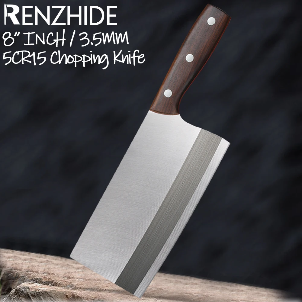 RZD Chopping Cleaver Knife High Carbon Stainless Steel 5cr15 Meat Bone Cutting Slicing Mincing Home Cooking Kitchen Chef Tools