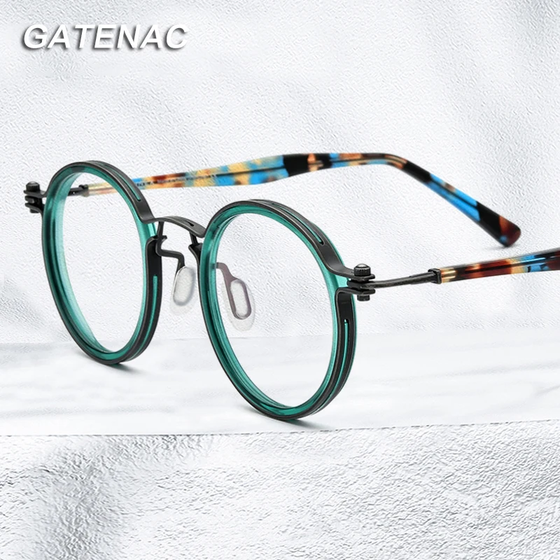 Vintage β Titanium Glasses Frame Men Designer Optical Myopia Prescription Acetate Eyeglasses Frame Women Luxury Brand Eyewear