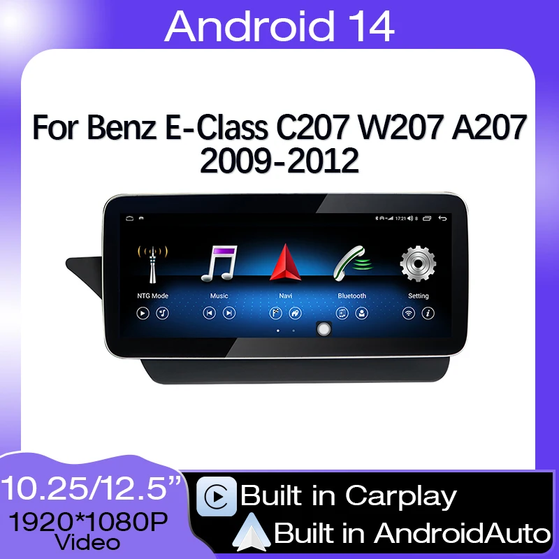 Android 14 Car Radio For Mercedes Benz E Coupe C207 A207 Navigation 8 Core Stereo Multimedia Car Video Player Bluetooth Screen