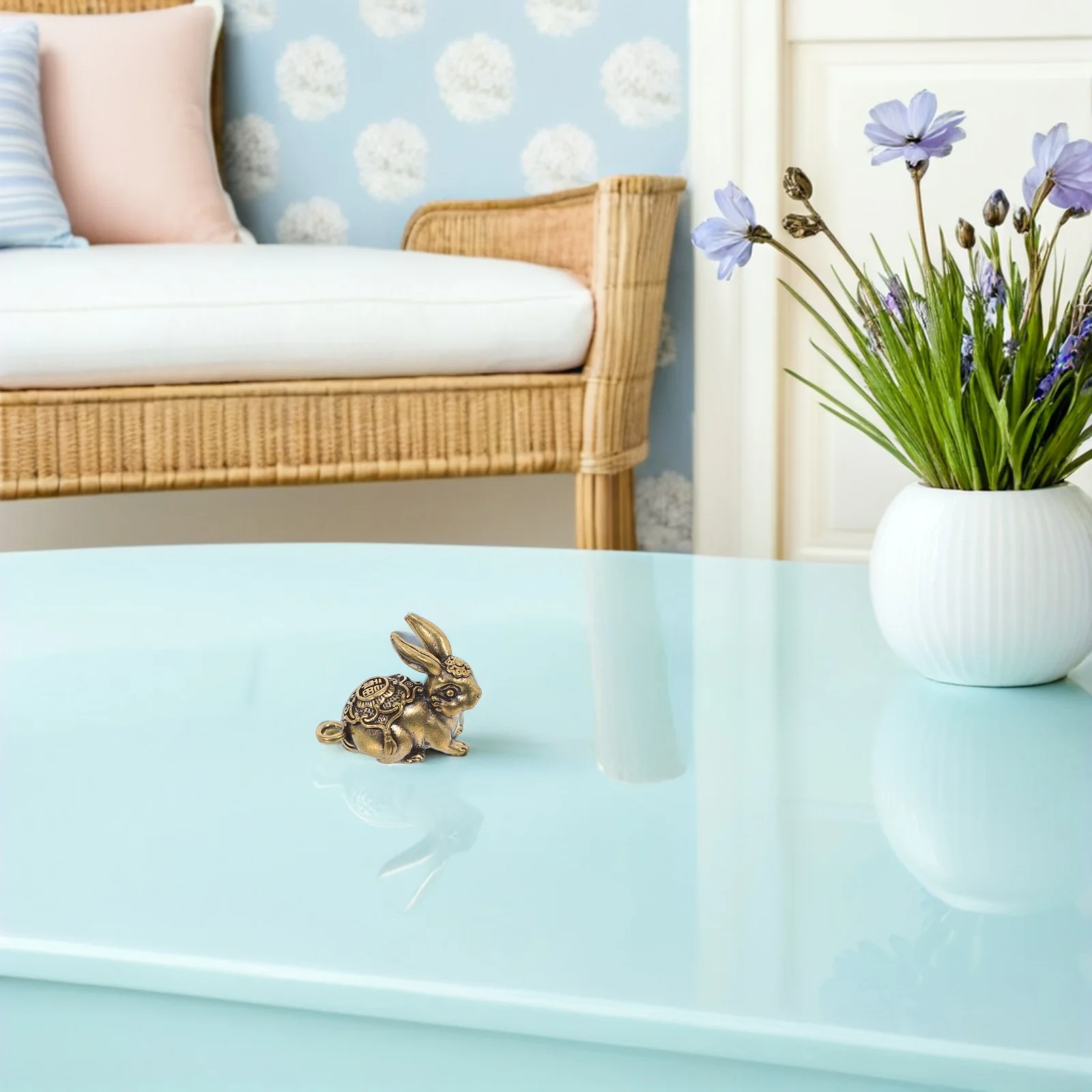 

6Pcs Vintage Brass Rabbit Charms Sturdy Keychain Pendant DIY Craft Jewelry Making Bunny Charm Bunny Charms Vintage Brass Statue