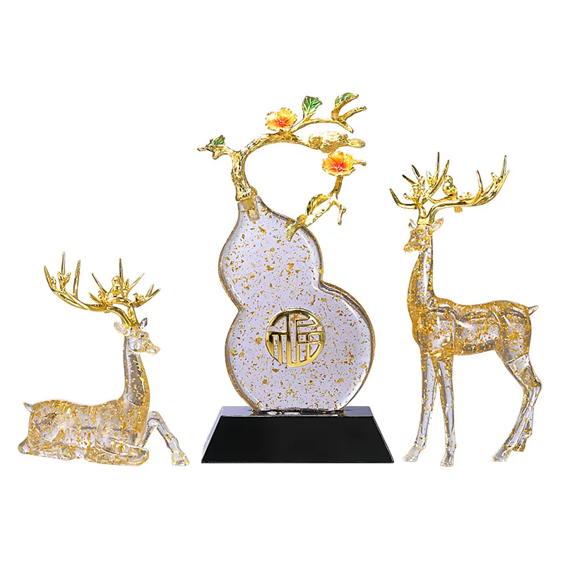 Zml safe gourd bring in wealth and treasure deer ornaments new house  high-end elegant living room decoration home accessories