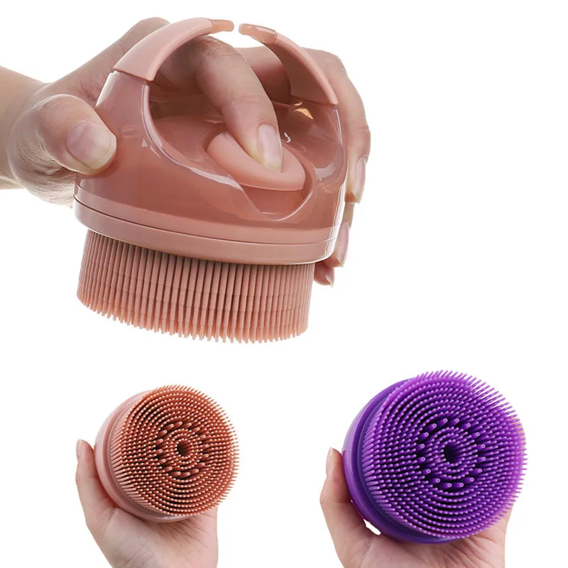 

Силиконовая щетка для ванны Мягкая массажная щетка Силиконовый скруббер для душа с дозатором мыла Мягкая щетина Массажная щетка для ванны и тела