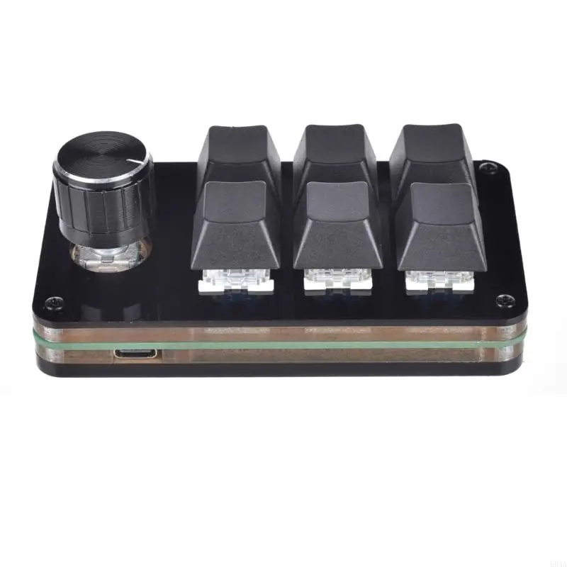 

594A Macro Mechanical Keyboard 6 клавиш Mini клавиатура с 1 ручкой профессионал дизайна