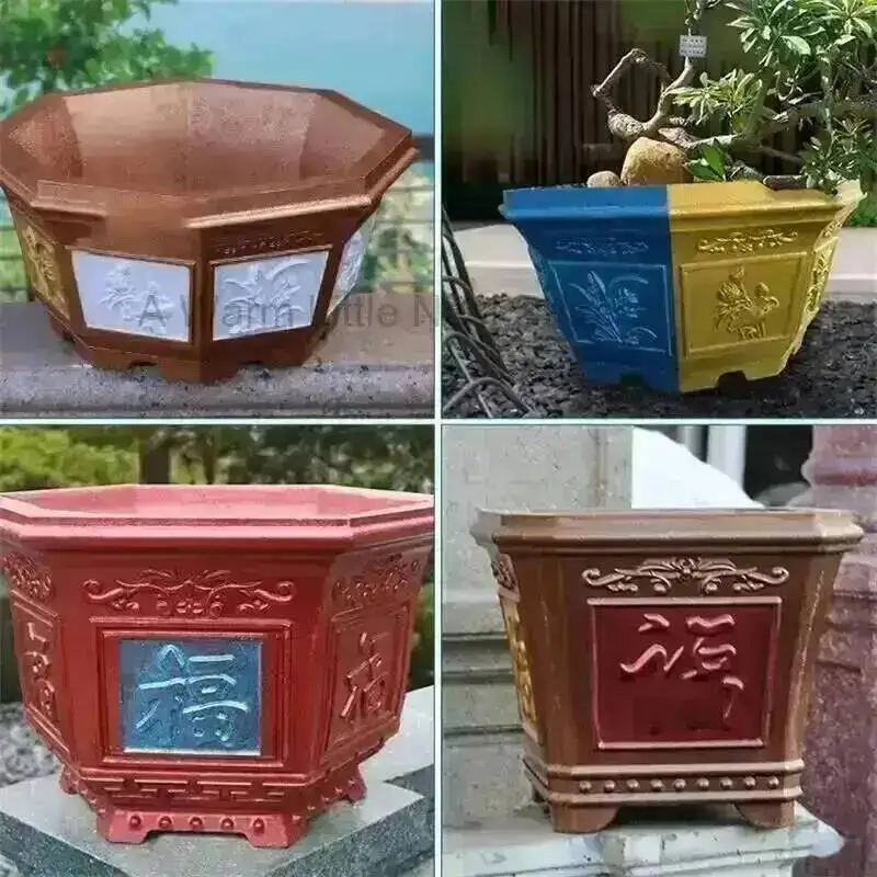 European Flower Mold Pot Plastic Thickened Garden Cement Bonsai Model Large Concrete Mold Home DIY Making Flower Pot Tool