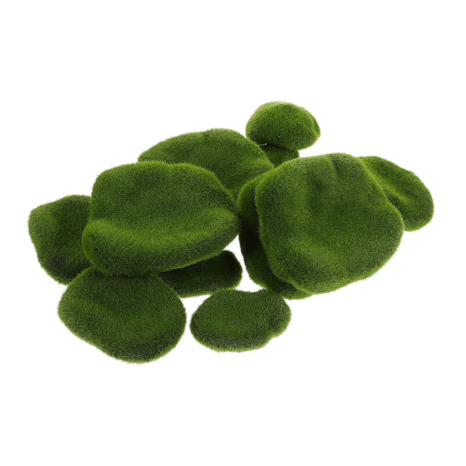 12 Pcs Green Decor Terrarium Moss Plant Wall Decoration Artificial Stones False Micro Landscape Fake Rocks For Garden