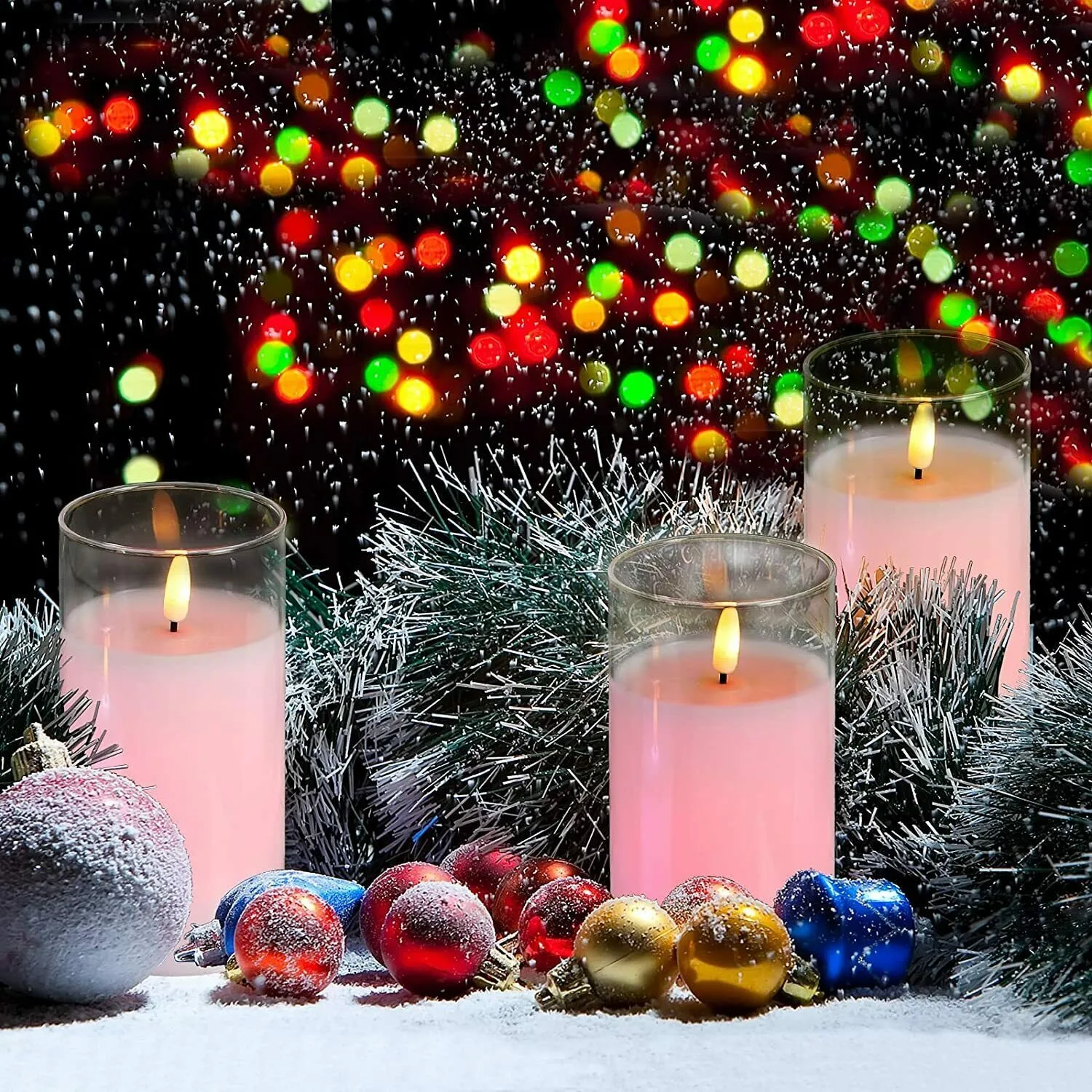 Candles with Remote Control Flameless Color Changing Pillar Candles  Battery Operated LED Flickering Candle Teen Room Decor