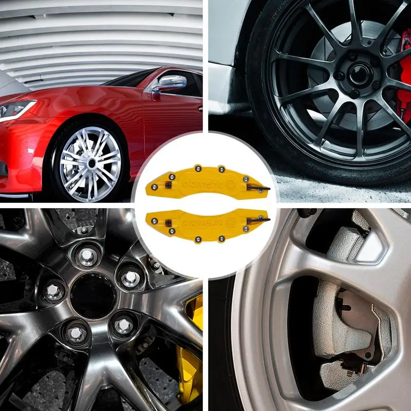 Car Caliper Cover 1 Pair Auto Brake Caliper Covers Wheel Hub Brake Decorative Cover Wheel Parts Vehicle Accessories