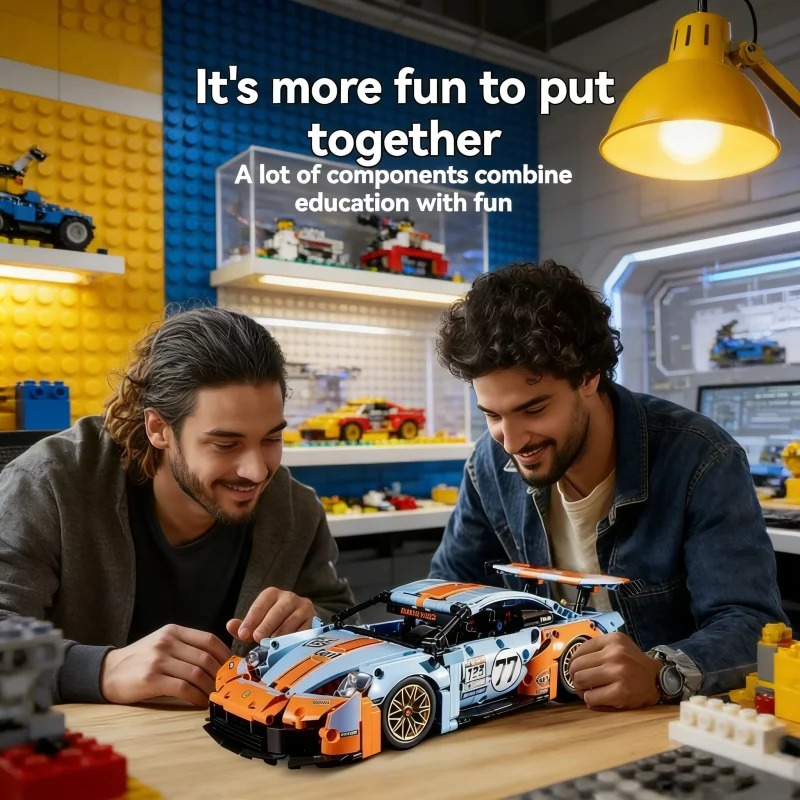 

Гоночный автомобиль из строительных блоков в масштабе 1:14 | Игрушечная строительная техника для самостоятельной сборки | Коллекционная модель для любителей