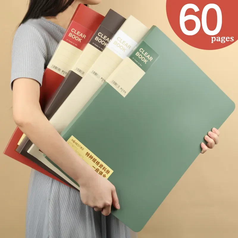 A3 20/30/40/60 Page Sketch 8K Storage Album File Folder Student Poster Paper Organizing Book Office Supplies and Stationery