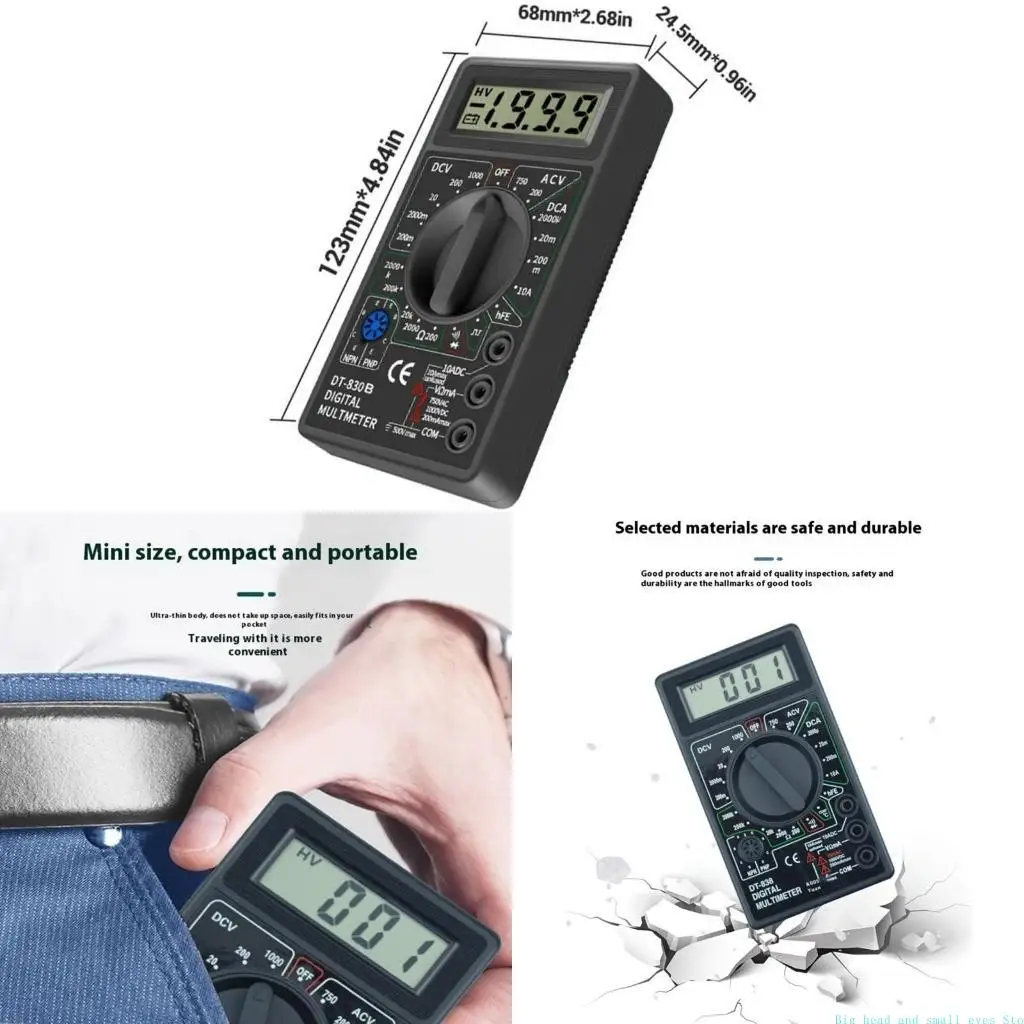 581C High Accuracy Digital Multimeter with Auto Scaling Function Easy to Carry for Electric Current Resistance Testing