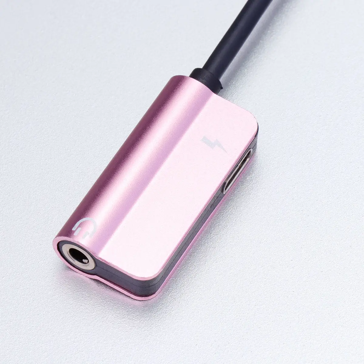 USB Type C to 3.5mm Earphone Adapter Rose Gold 2-in-1 Audio Converter Charger Supports Calls Music Fast Charging Headphone