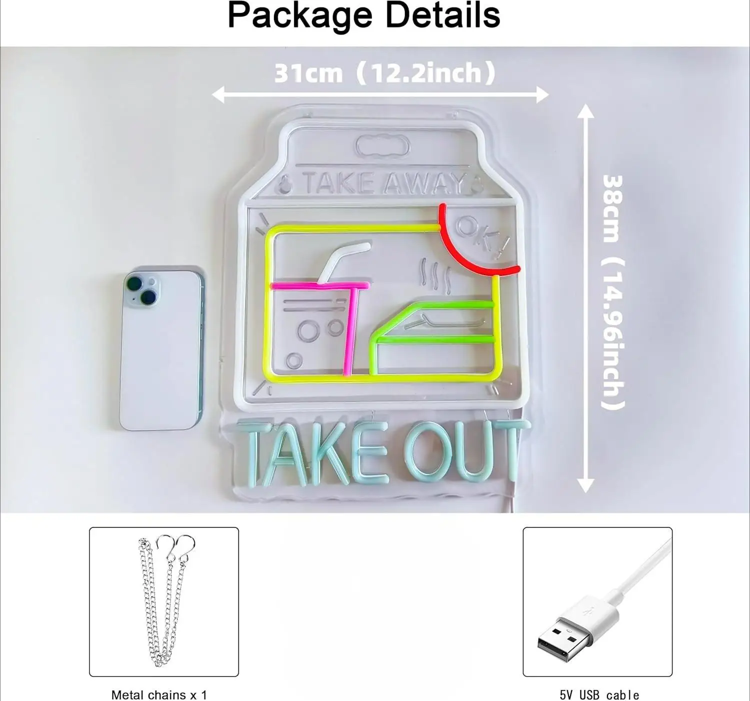 Letreiro Neon LED USB para Comércio - usage example