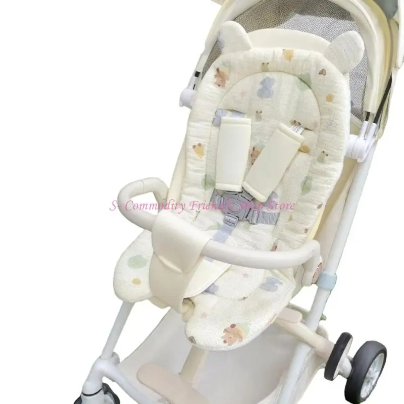 85AE Machine Washable Strollers Cushion Soft Comfortable Insert Pad for Infant Pushchairs Yearly Round Comfort