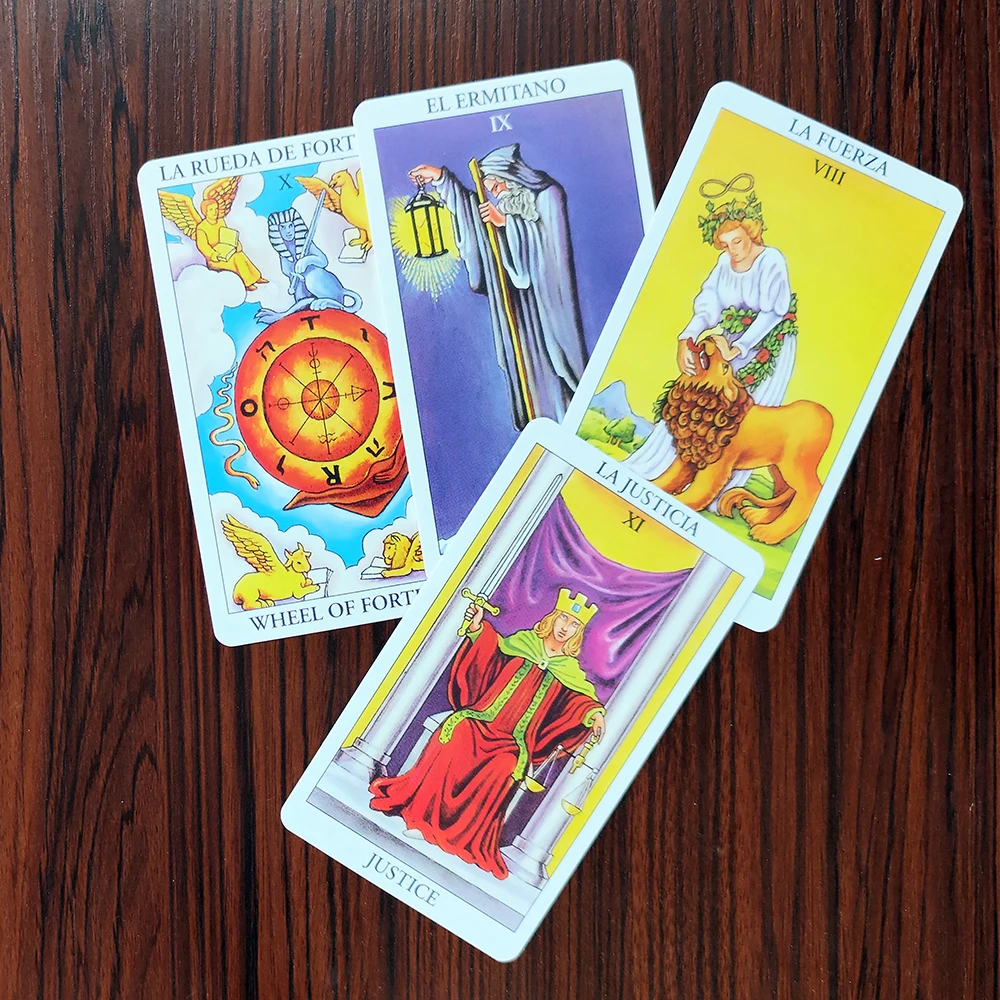 Cartes de Tarot en espagnol anglais, jeu de Divination pour débutants avec livre de guidage en anglais, prédictions d'astrologie