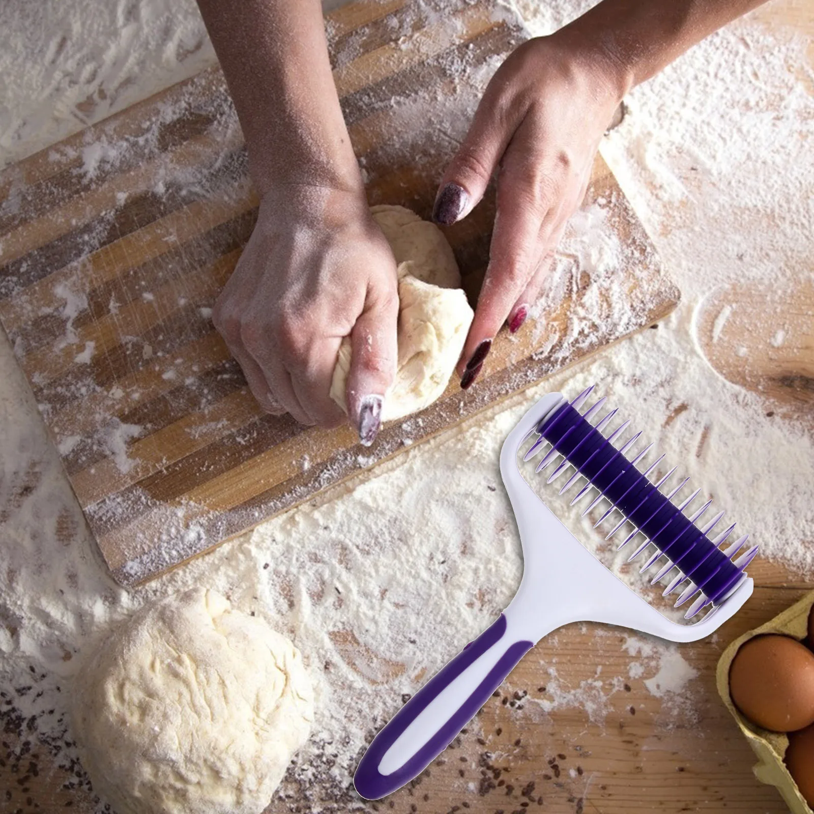 1 قطعة البيتزا الأسطوانة دوكر PP العجين دبوس الأسطوانة ل البيتزا المعجنات قشرة الهواء العادم الخبز أداة يمنع نفطة سهلة