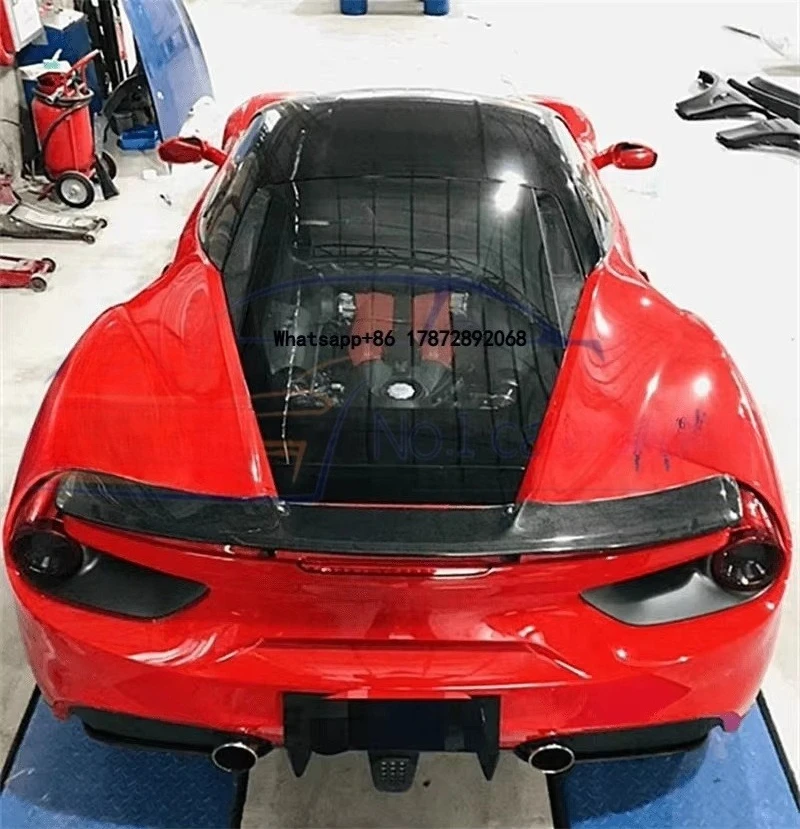 

Car Parts Wholesale Bon Fiber Spoiler Rear Wing for Ferrai 488gtb Upgrade to Novitec Style