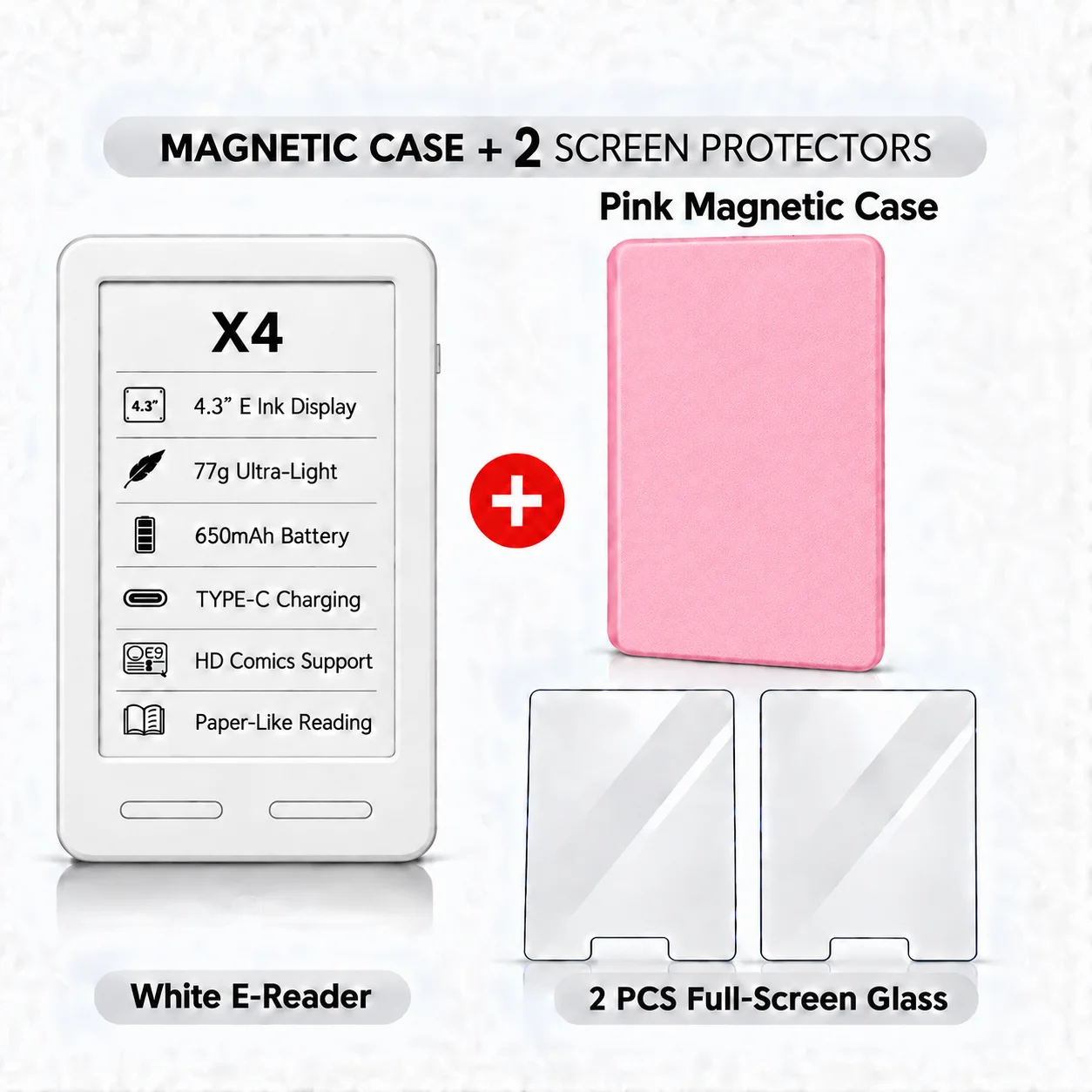 XTEINK X3 X4 X4 Pro: draagbare e-reader met e-ink-display, compact formaat, lichtgewicht, ideaal voor onderweg, op het werk en voor dagelijks lezen.