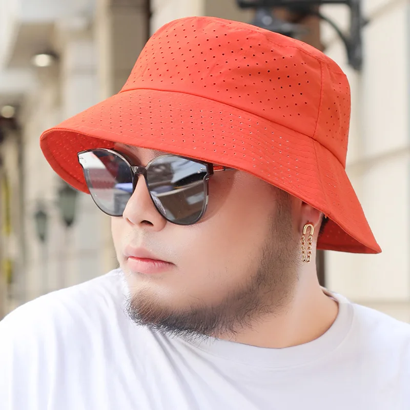 Summer Panama Hat for Men FisherMan Hat Men\'s Big Head Breathable Size Plus Hat Bucket Hat Summer Fashion Bob 62cm Fat Mesh Hat