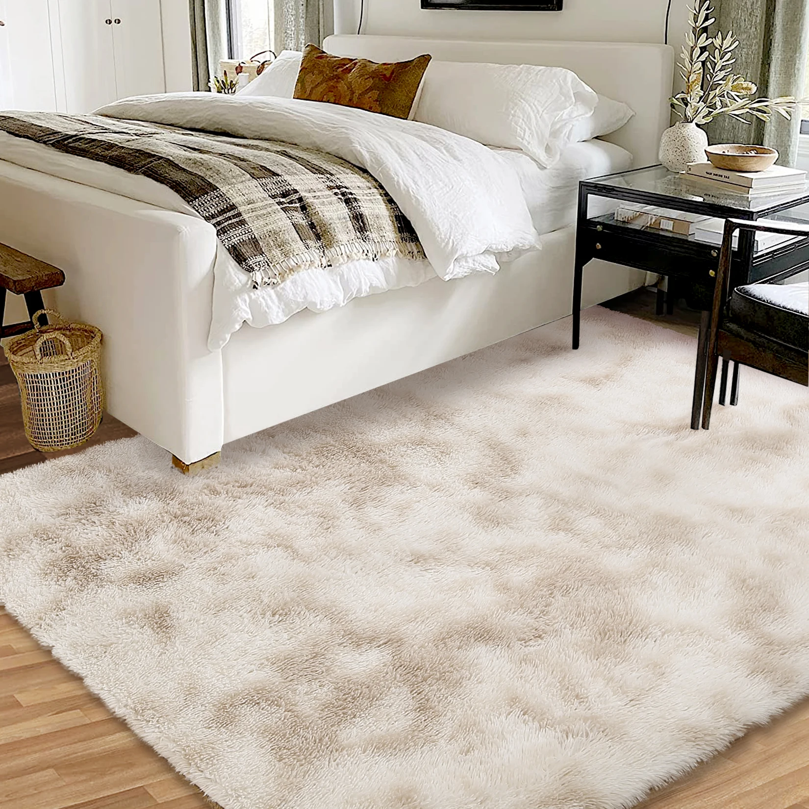 9x12 Fluffy Rug Extra Large Plush Shag Area Rugs for Living Room, Tie-Dyed Furry Fur Rugs for Bedroom Non Shedding Fuzzy Accent