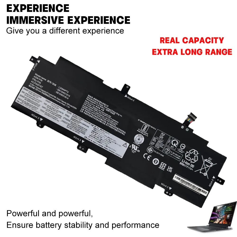 High Quality L20M4P72 L20C4P72 L20D4P72 L20L4P72 Battery 15.36V 57Wh 3711mAh for Lenovo ThinkPad T14s Gen 2 (4-Cell, 2021)