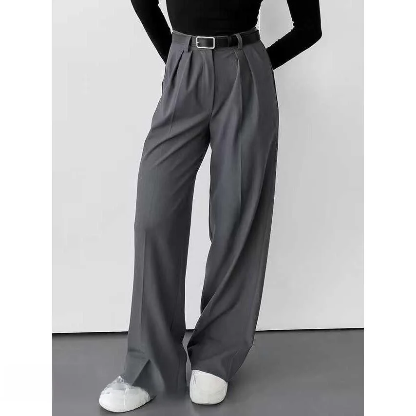 High Waist Casual Loose Wide Leg Pants Autumn New Sle Comfortable Straight Cut Busin Lady Trousers Long Pants