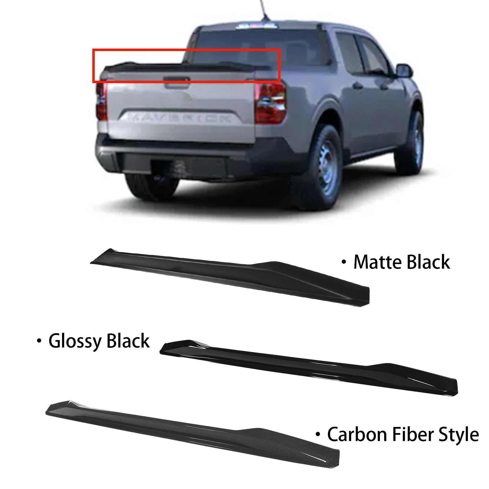 Asa traseira do spoiler do carro para ford maverick 2022-2024 kit corpo preto brilhante estilo de fibra de carbono acessórios parte exterior plástico abs