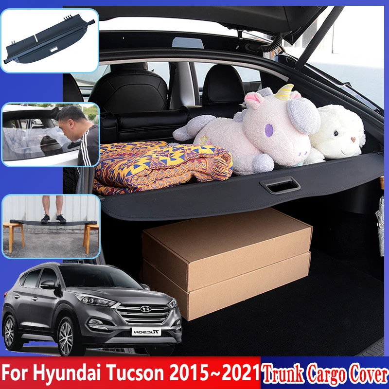 

Car Trunk Cargo Cover For Hyundai Tucson 2017 Accessories TL 2015~2021 Retractable Shield Partition Privacy Shades Car Interior