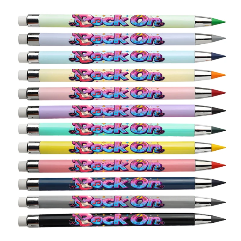12 pezzi modello a tema musicale matita eterna colore macaron matita difficile da rompere matita per schizzi per studenti.