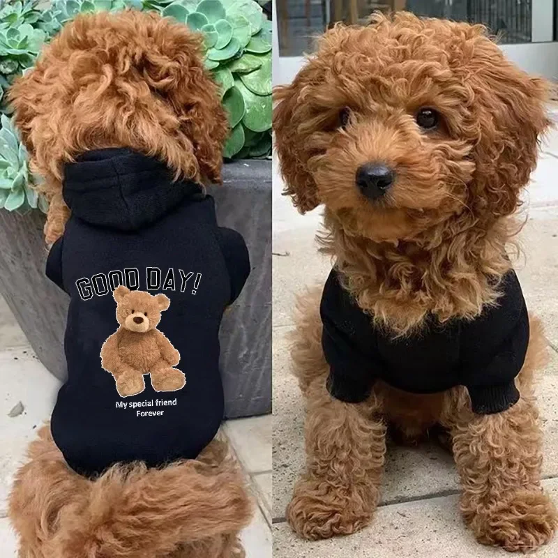 Sudadera con capucha para perros pequeños, ropa para mascotas, bonito Oso de dibujos animados, jerséis, Disfraces para cachorros, Chihuahua, 24