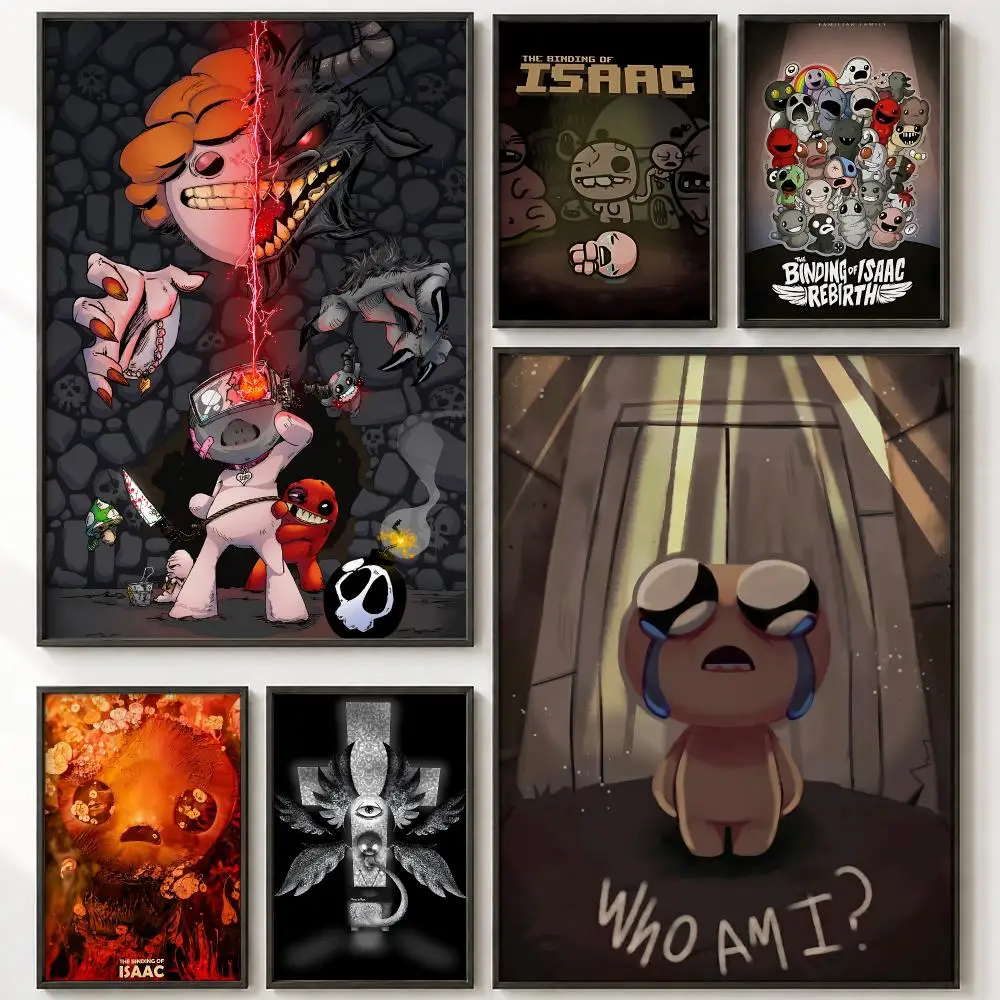 The Binding of Isaac Game Poster HD poster wall art self-stick no-residue for home cafe office great gift