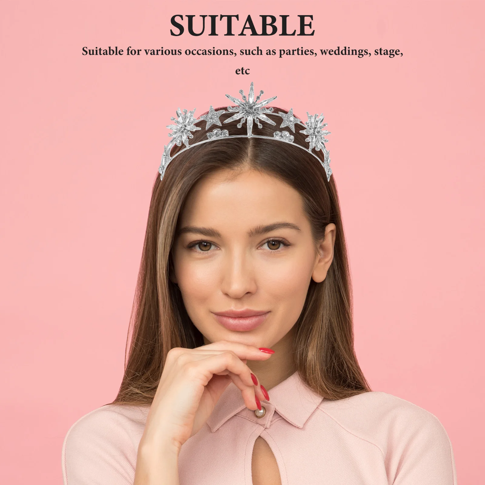 

Headpiece Women Headband For Women Double Layer Rhinestones Elegant Party Wedding Hairband Fashion Accessories Crown