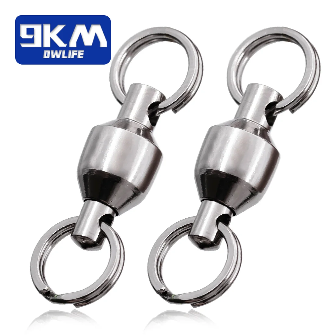 

Fishing Swivels with Split Rings 25~100Pcs Ball Bearing Swivel Speed Clips Snap Stainless Fishing Lure Connector Saltwater 0~10#