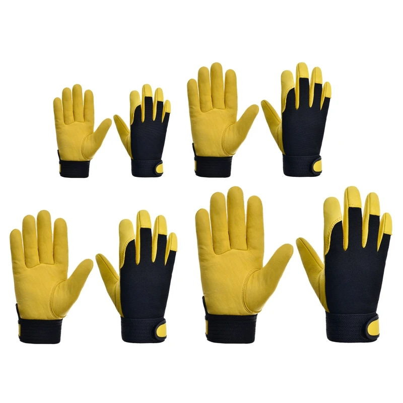 GJ Multi-Functional Safety Work Gloves with for Palm Anti-slip Design Builder Gloves Gardening Gloves Light-Duty Gloves 1 P