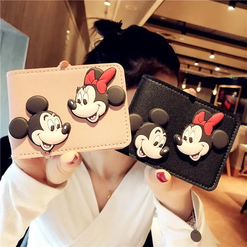 Cartoon Mickey Minnie Unisex PU Driver License Holder Leather Cover Car Driving Cover Business ID Pass Wallet Case Card Holder