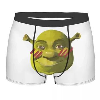 Mens Blushy Shrek Boxer Briefs Shorts Panties Breathable Underwear Male Funny Plus Size Underpants Polyester Print