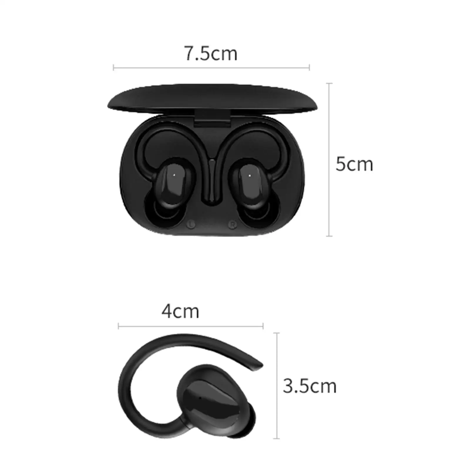 Wasserdichte kabellose Kopfhörer mit Ohrbügeln, Digitalanzeige, Musik