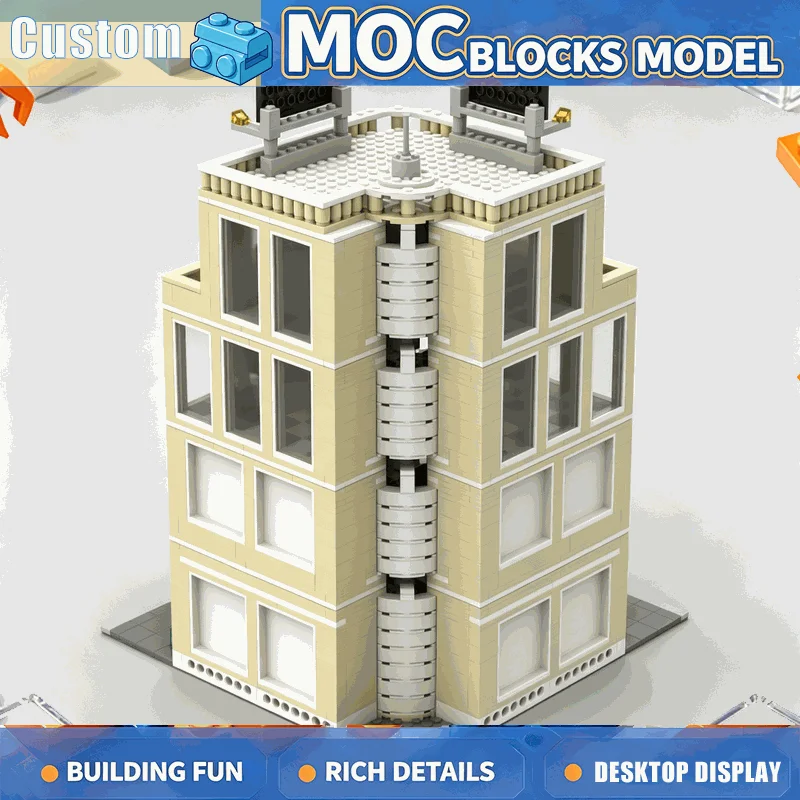 1698PCS Modern Office Building Model Custom Puzzle Building Blocks Creative City Highrise Scene Collection Educational Toy Gift