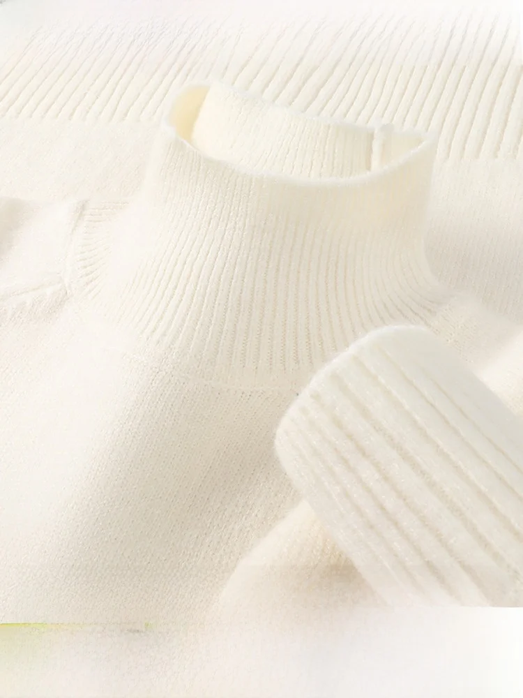 

Snowy Knit Soft Comfortable Pure Color f High Collar Sweater Winter New Arrival Women's Faion Basic Sle Long Sve Top