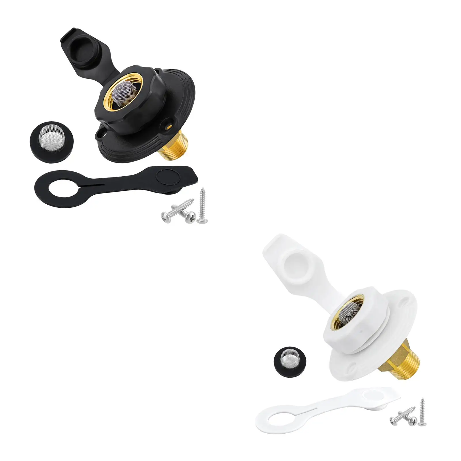 

RV City Water Inlet City Flange Easy Install Metal with Dust Plug Accessory