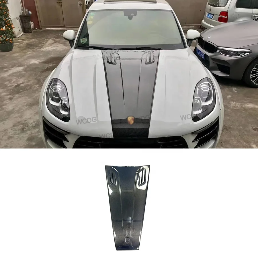 

Carbon Fiber Front Engine Hood Air Vent Middle Trim Cover for Porsche Macan 2014-2018 Front Hood Bonnet Cover Scoop Car Styling