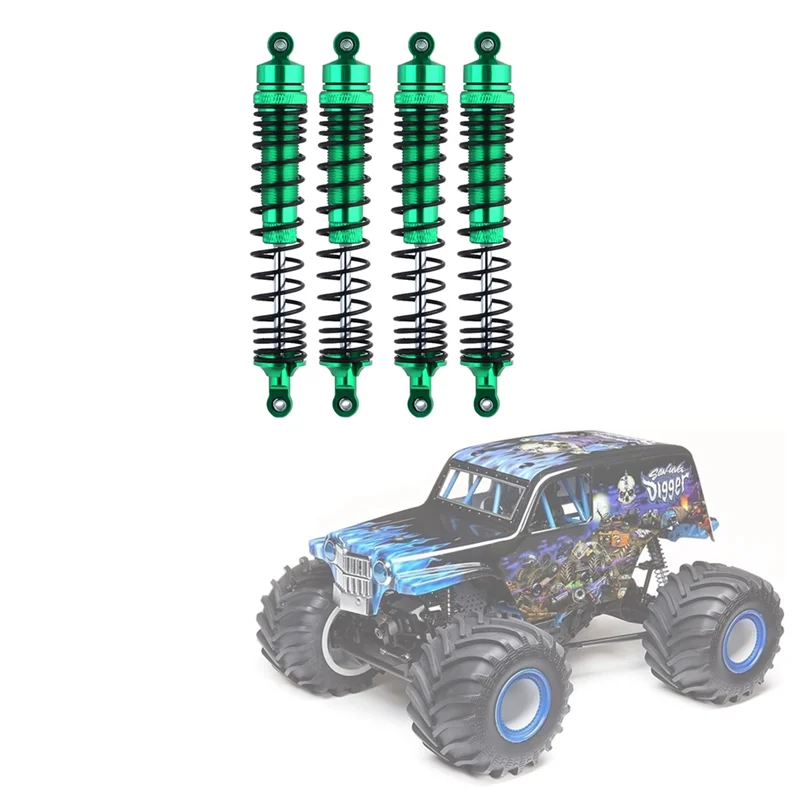 Amortiguador delantero y trasero de metal de 4 piezas para Losi LMT 4WD Eje sólido Monster Truck 1/8 RC Piezas de actualización de coche, 4