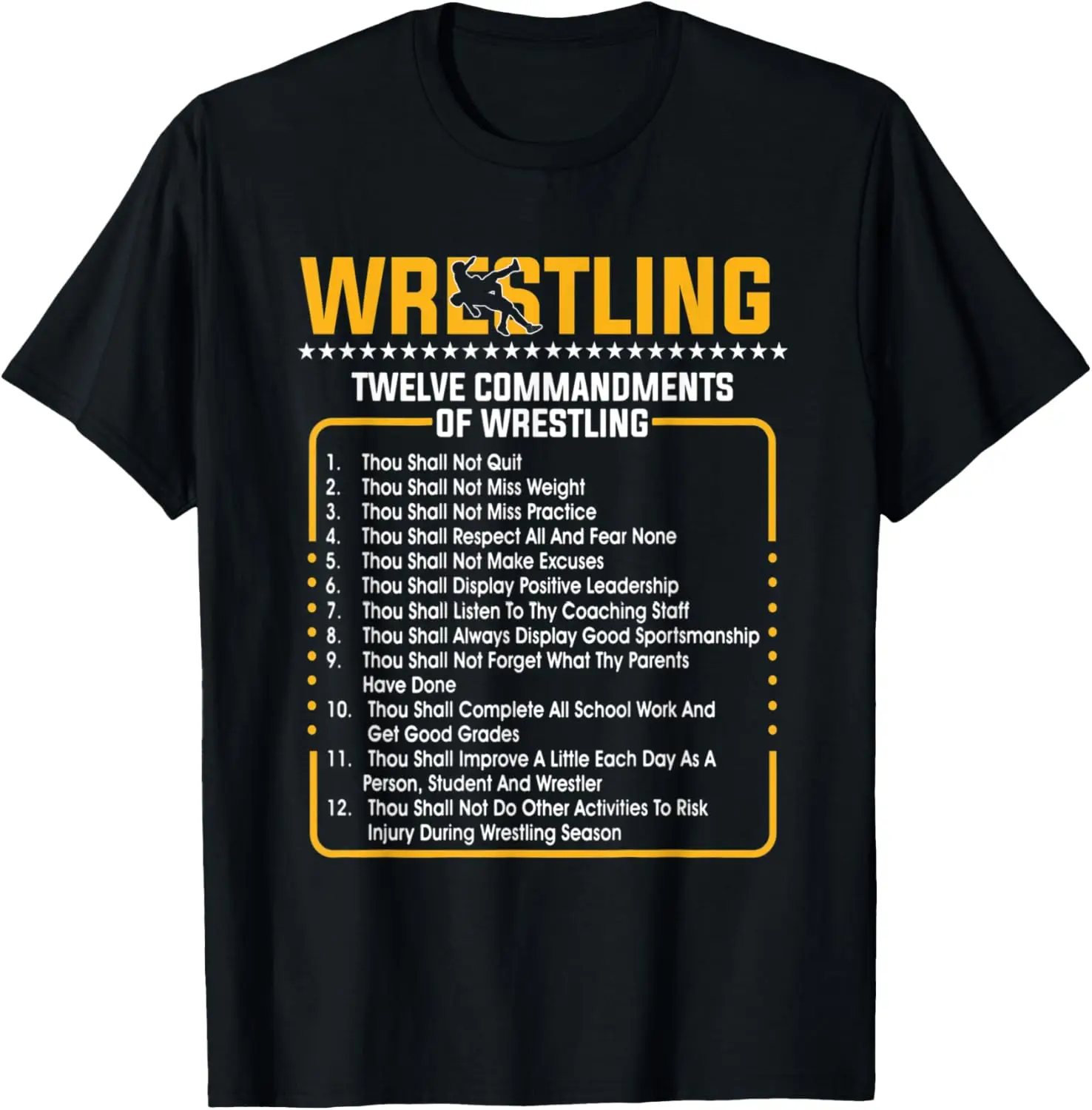 Twelve Commandments Of Wrestling T-Shirt