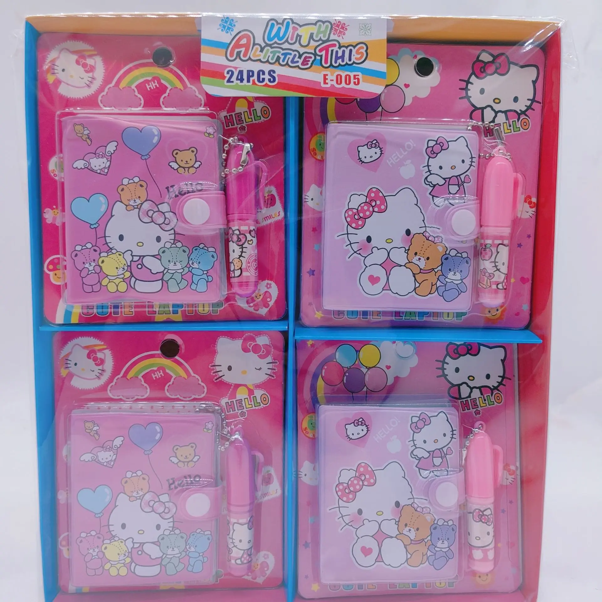 

Канцелярские принадлежности Sanrio Hello Kitty, 24 шт., буклет для девочек и мальчиков с шариковой ручкой, офисный набор, оптовая продажа, детский подарок на день рождения
