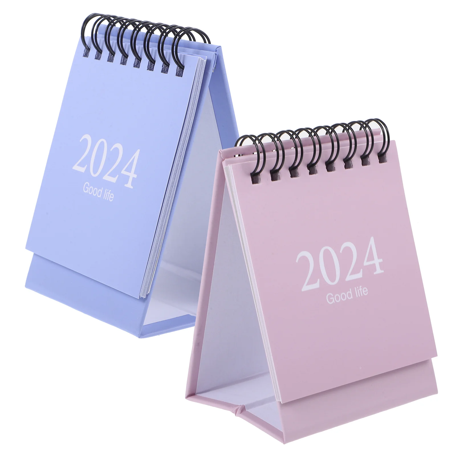 Calendrier de bureau portable 2024, papier mensuel, petite décoration, utilisation 03, 2 pièces