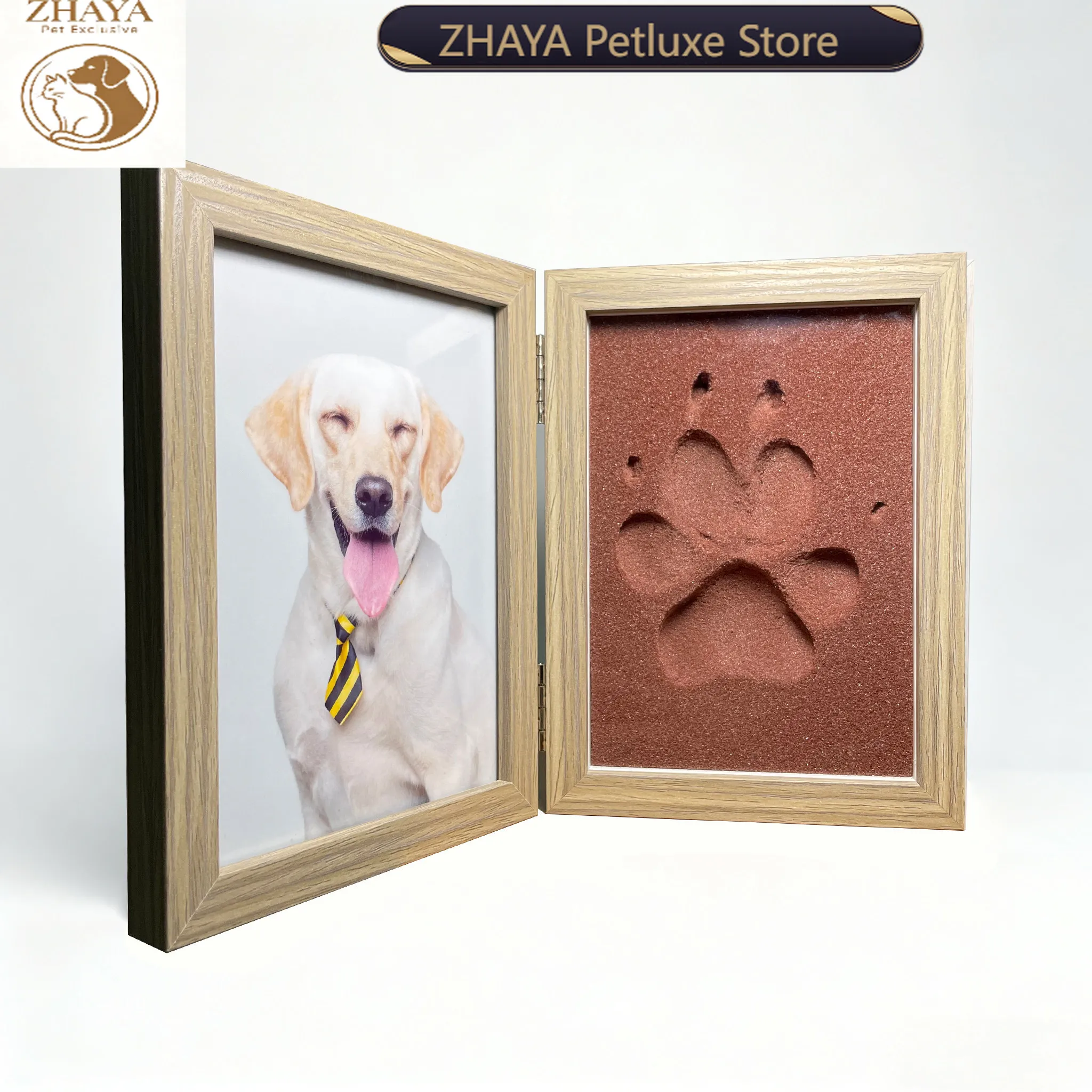 Kit d'empreintes de pattes pour animaux de compagnie ZHAYA, pour chien et chat, empreinte de patte en argile, cadre photo, boîte souvenir commémorative, cadeau souvenir pour chiot et chaton