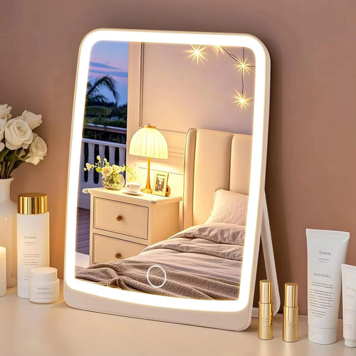 Складное LED-зеркало для макияжа с подсветкой