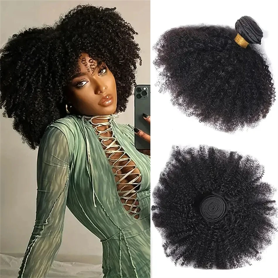 Afro Kinky Curly Bundles Brazilian 1/3 Afro Kinky Human Hair Bundles Deal 8-22