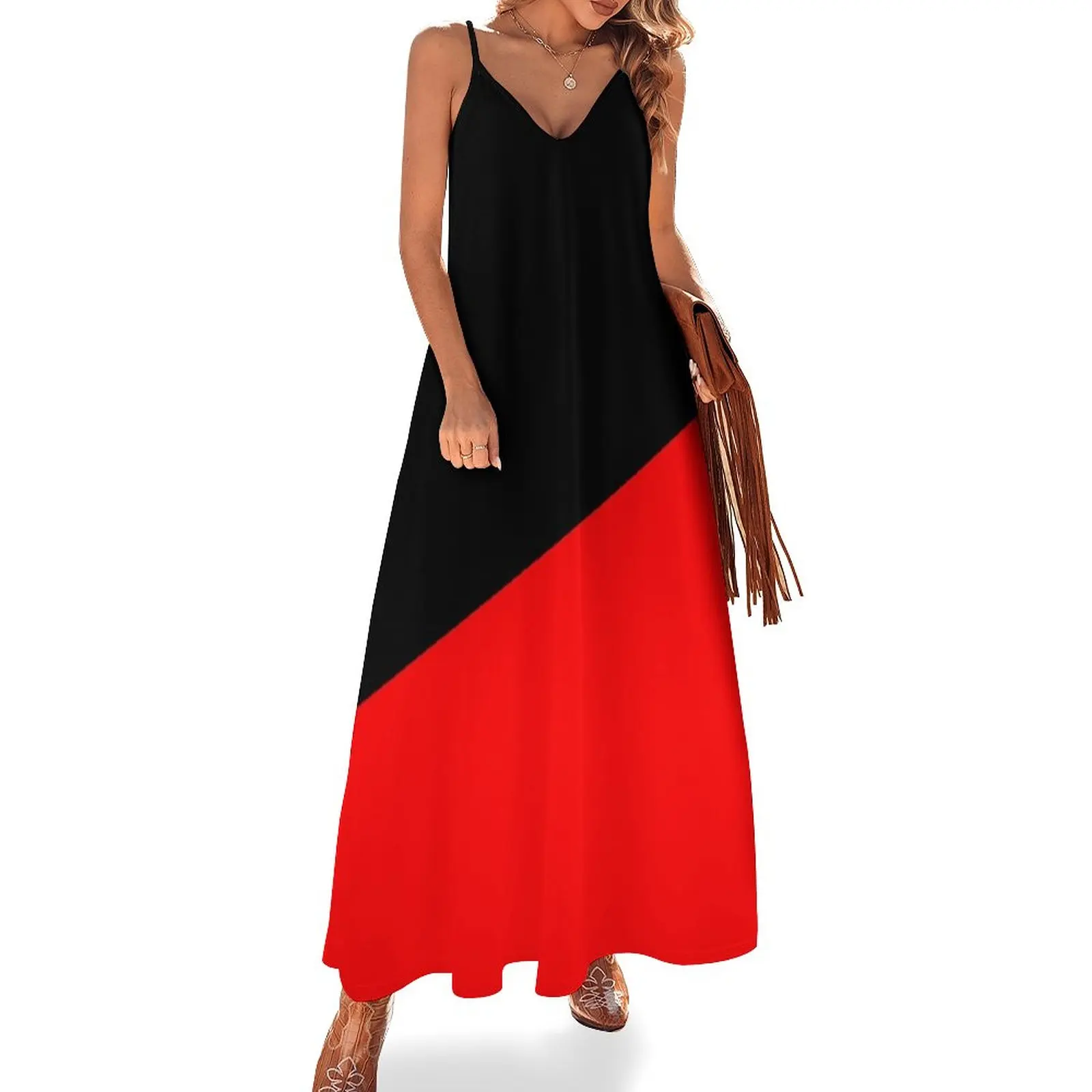 

Black And Red Sleeveless Dress summer dress woman 2024 trendy dress for woman