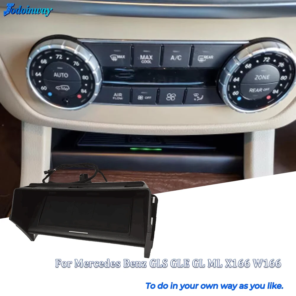 Carregador sem fio de 15w para carro, para Mercedes Benz GLS GLE GL ML X166 W166 C292 2012-2018, suporte para celular, acessórios.