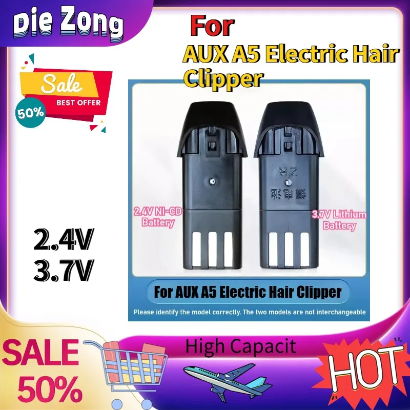 

In Stock For AUX A5 Electric Hair Clipper Rechargeable Replacement Battery Power Accessories 2.4V 3.7V Lithium Battery